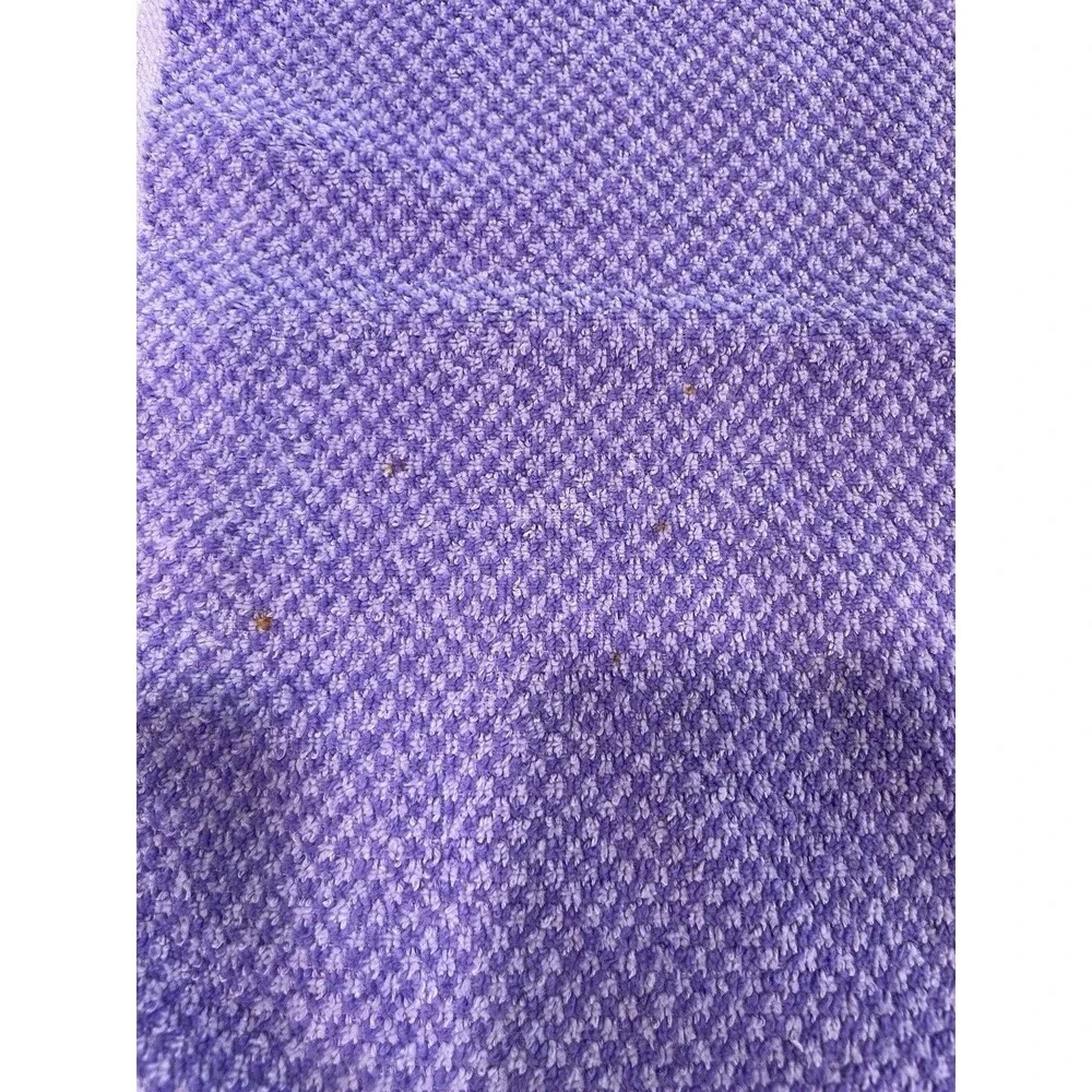 Fieldcrest Purple Cloth Cotton Fringe Towels 3 Piece Set Hand Bath MCM Vintage